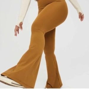 Aerie High Waisted Crossover Flare - Mustard